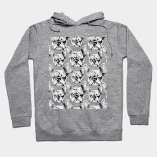 French Bulldog newspaper style Pop Art Seamless pattern Hoodie